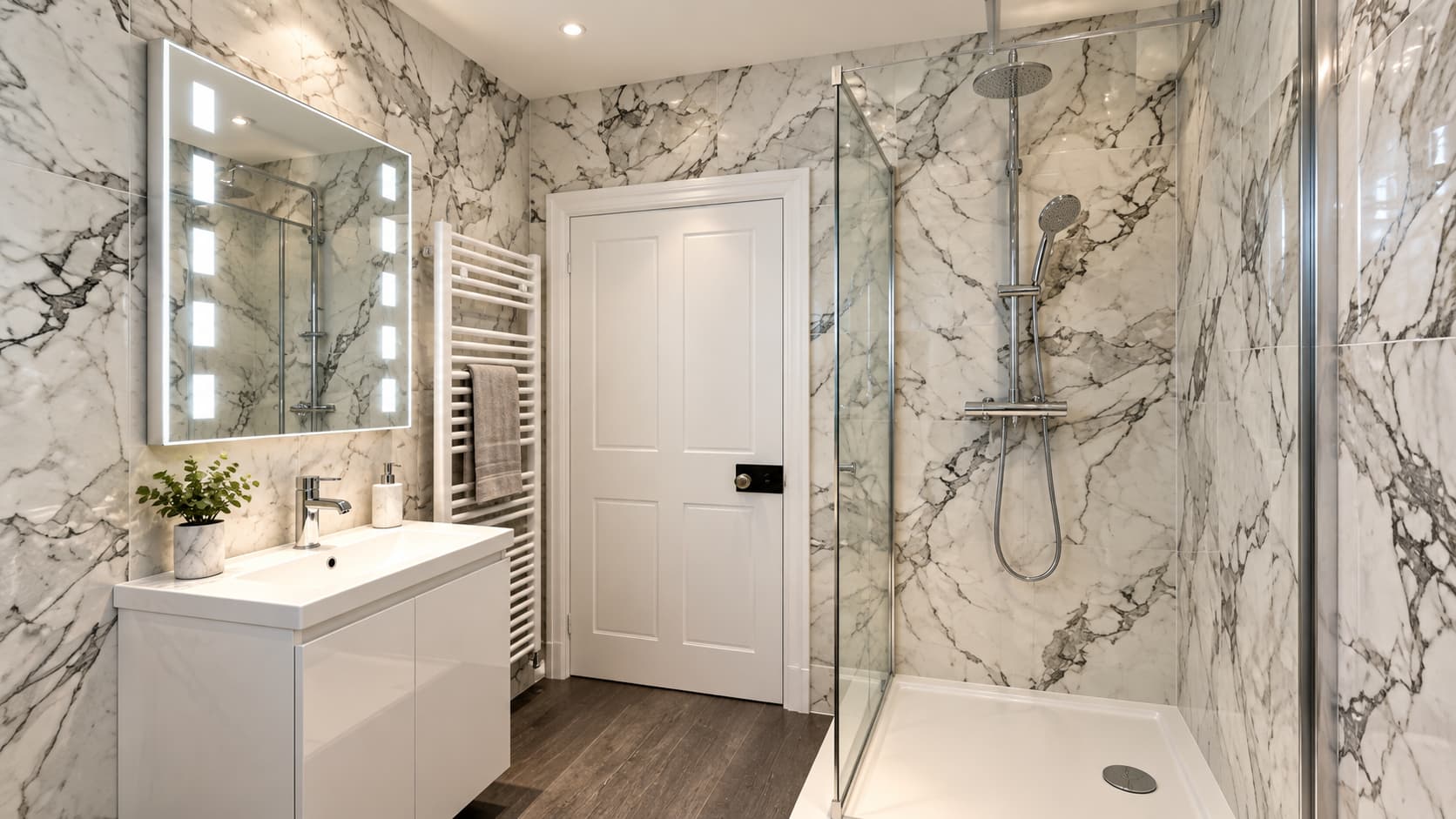 Completed shower room refurbishment in Hampshire by BMS