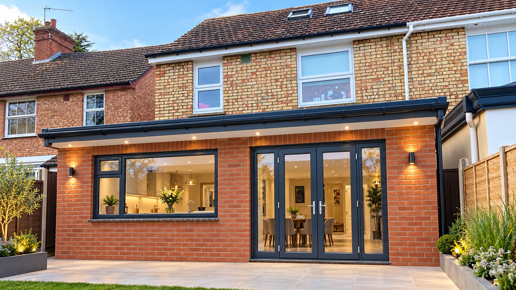 Completed rear house extension in Southampton by BMS Building Master Specialist