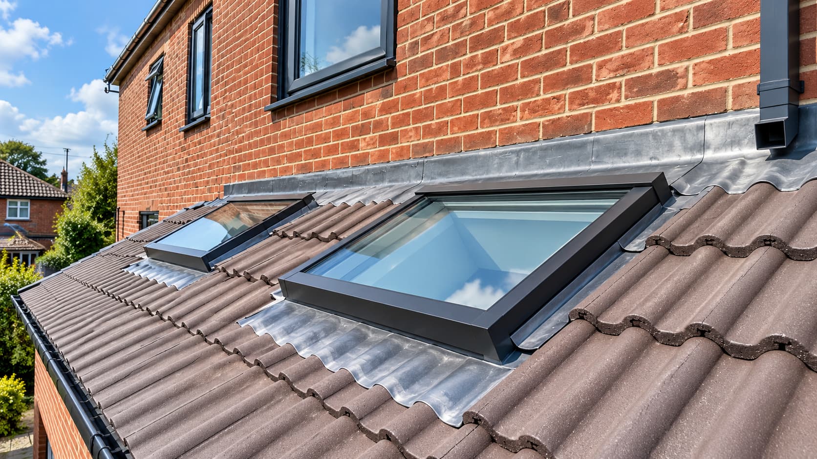 Roof window installation during roofing work by BMS in Hampshire
